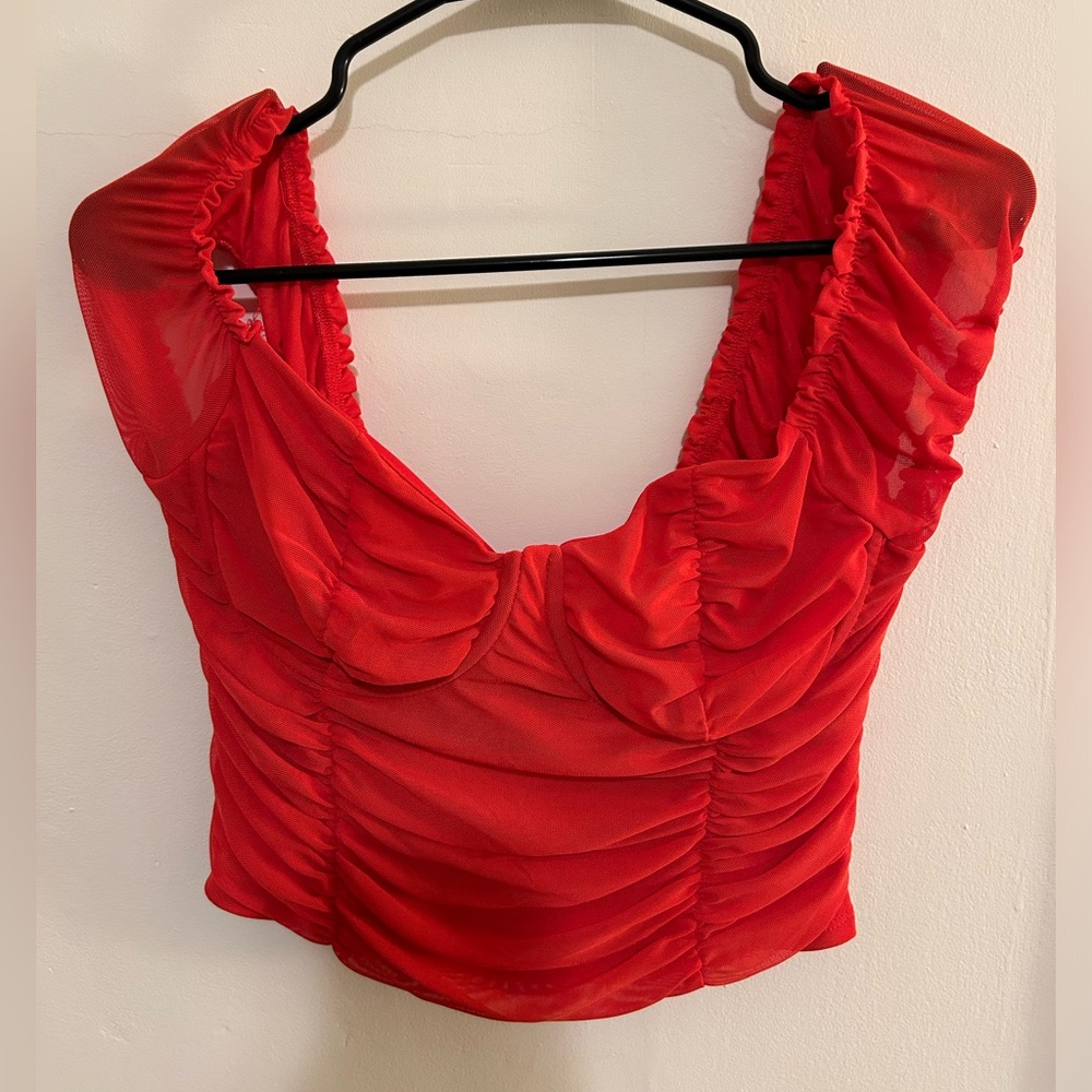 Red crop top